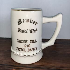 Vintage Member Pistol Club ceramic tankard mug beer stein Novelty gift